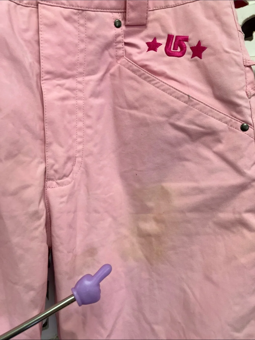 Kids Burton pink snowboard pants size L.